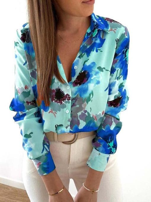New Floral Blouse Turn-down Collar ShirtsTopsvariantimage32022-New-Floral-Blouse-Women-Turn-down-Collar-Long-Sleeve-Fashion-Plus-Size-Casual-Blouses-Elegant