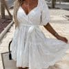Women’s Chic Embroidery Hollow Out Lace White DressDressesvariantimage4Women-Chic-Embroidery-Hollow-Out-Party-Dress-Summer-Elegant-V-Neck-Short-Sleeve-A-Line-Dresses