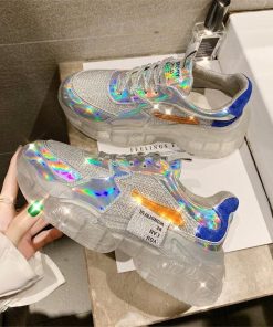 Women’s Trendy Fashion Transparent SneakersFlatsmainimage02020-Trend-Women-Transparent-Sneakers-Harajuku-Platform-Woman-Shoes-Laser-Jelly-Casual-Shoes-Shining-Shoes-vulcanization