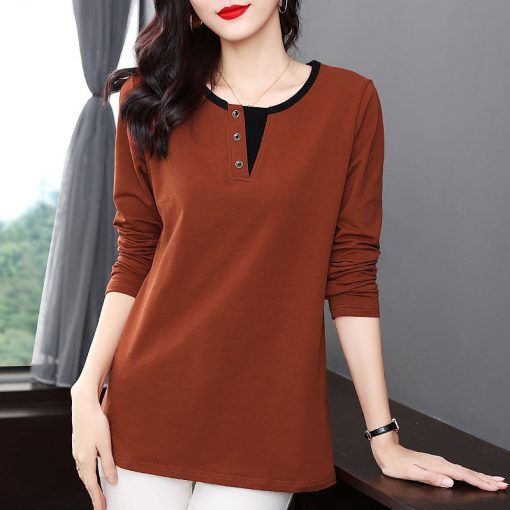 Women’s Full Sleeve New Fashion T ShirtsTopsmainimage02022-Spring-New-Fashion-T-Shirt-Woman-O-Neck-Long-Sleeve-T-shirt-Woman-Korean-Style