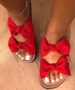 New Summer Women’s Butterfly Knot SandalsSandalsmainimage0New-Summer-Women-Sandals-Silk-Bow-Flat-Shoes-Ladies-Beach-Shoes-Slipper-Outdoor-Fashion-Student-Home