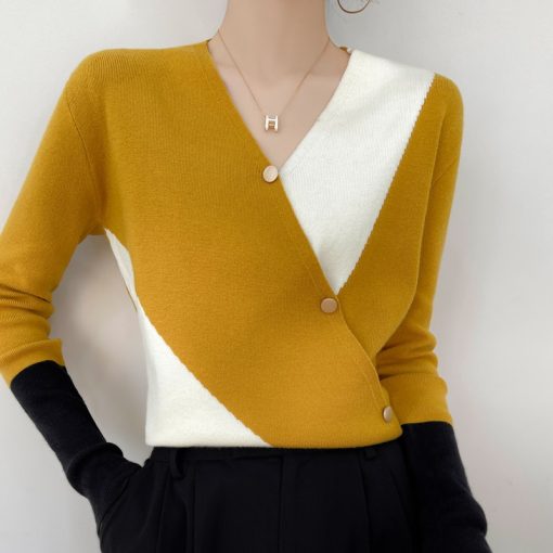Women’s Cashmere Color block SweatersTopsmainimage0Women-s-Cashmere-Sweater-Colorblock-Sweater-Women-s-Casual-Pullover-Women-s-Knitwear-Fashion-Sweater