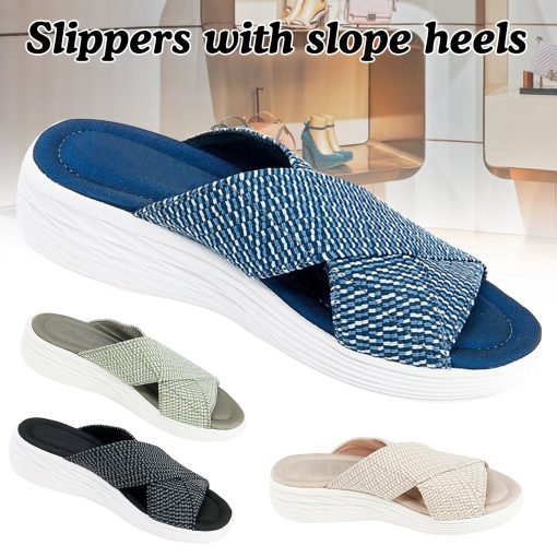 Casual Comfortable Platform Ladies SlippersSandalsmainimage12021-Fashion-Women-s-Slippers-Summer-Outdoor-Beach-Female-Flats-Plus-Size-Slipper-Casual-Comfortable-Platform