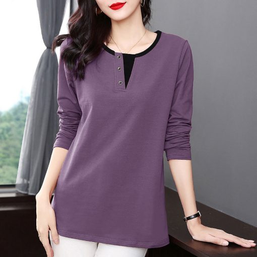 Women’s Full Sleeve New Fashion T ShirtsTopsmainimage12022-Spring-New-Fashion-T-Shirt-Woman-O-Neck-Long-Sleeve-T-shirt-Woman-Korean-Style