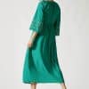 Green Bohemian Printed Lace Up High Waist Long DressDressesmainimage1Green-Bohemian-Printed-Lace-Up-High-Waist-Fit-and-Flare-Pareo-Dress-Plus-Size-Women-Summer