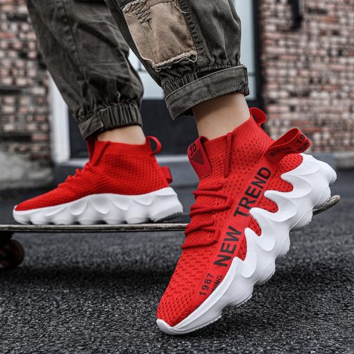 Unisex High Top Summer Casual SneakersFlatsmainimage5Unisex-High-Top-Summer-Casual-Sneakes-Chunky-Breathable-Men-Outdoor-Jogging-Shoes-Women-Thick-Sole-Non