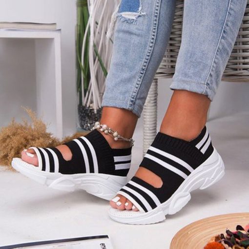 New Women’s Platform Comfortable SandalsSandalsvariantimage0New-Women-Sandals-2022-High-Heels-Platform-Women-Shoes-Summer-Female-flats-Knitting-Slip-On-Peep