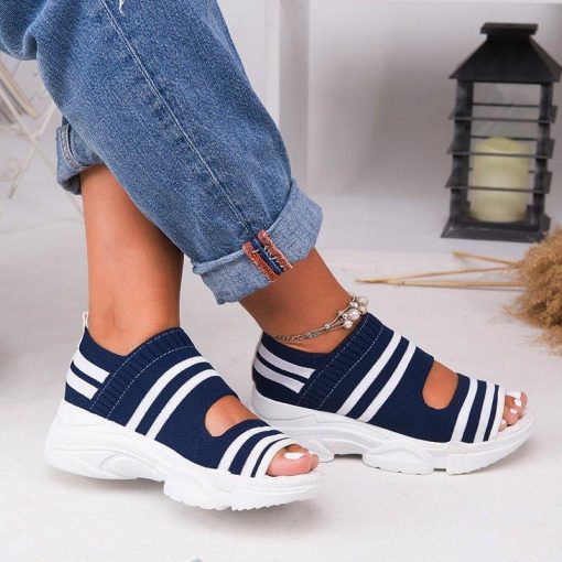 New Women’s Platform Comfortable SandalsSandalsvariantimage1New-Women-Sandals-2022-High-Heels-Platform-Women-Shoes-Summer-Female-flats-Knitting-Slip-On-Peep