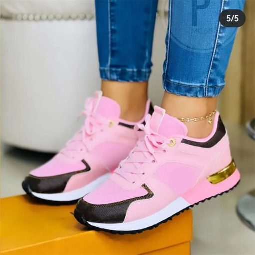 Women’s Mesh Patchwork Lace Up Running Sneakers – Miggon