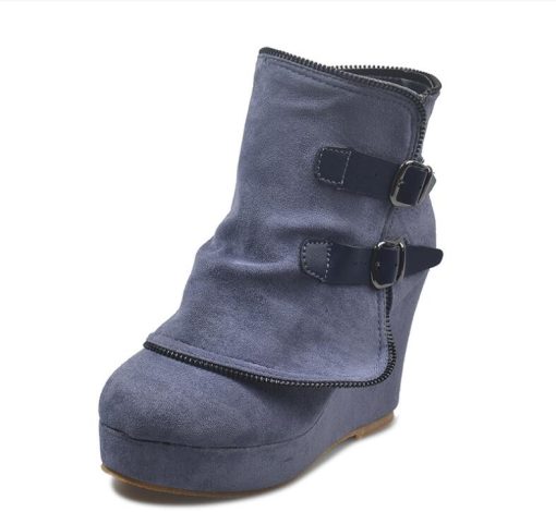 Women’s Fashion Ankle BootsBootsvariantimage2Fashion-Ankle-Boots-for-Women-Suede-Wedges-Zipper-Solid-Color-Short-Booties-Round-Toe-Shoes-Boots