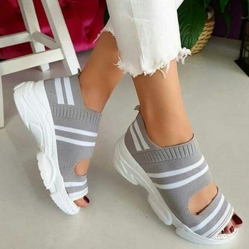 New Women’s Platform Comfortable SandalsSandalsvariantimage2New-Women-Sandals-2022-High-Heels-Platform-Women-Shoes-Summer-Female-flats-Knitting-Slip-On-Peep