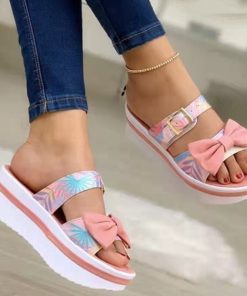 Women’s Summer Flat Wedge Butterfly Knot SlippersSandalsvariantimage2Women-Sandals-2022-Sweet-Summer-Sandals-With-Platform-Chaussure-Femme-Slip-On-Wedges-Shoes-For-Women