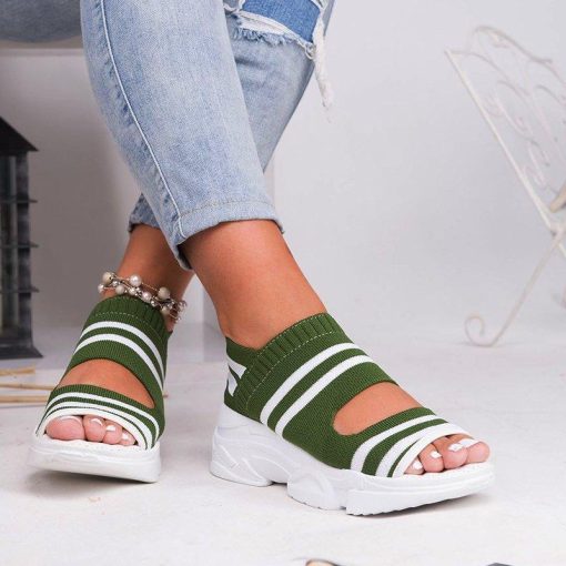 New Women’s Platform Comfortable SandalsSandalsvariantimage3New-Women-Sandals-2022-High-Heels-Platform-Women-Shoes-Summer-Female-flats-Knitting-Slip-On-Peep