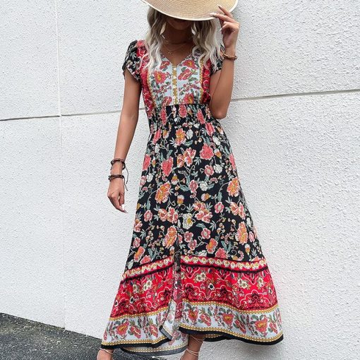 Women’s Vintage Fashion Boho Floral Print DressDressesAYUALIN-Deep-V-Loose-Summer-Dresses-2022-Casual-High-Waist-Short-Sleeve-Vestidos-Fashion-Boho-Floral.jpg_640x640