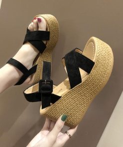 Women’s Luxury High Heel Fashion Gladiator SandalsSandalsFashion-Womens-Shoes-2021-Black-Platform-Sandals-With-Heel-Suit-Female-Beige-Buckle-Strap-Muffins-shoe.jpg_640x640