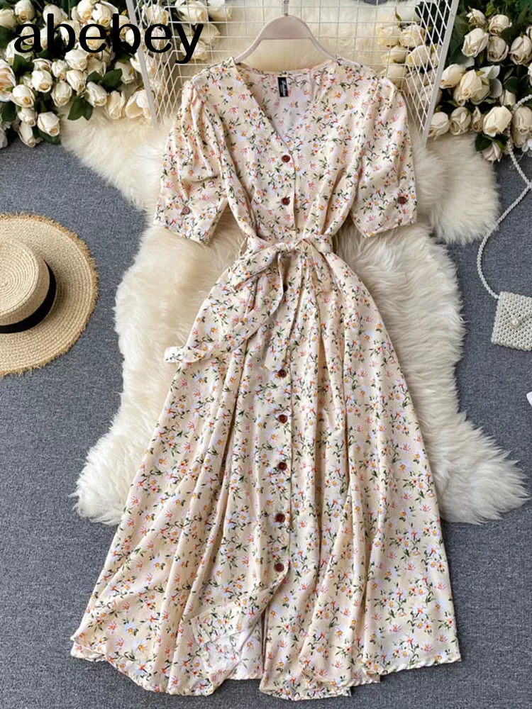 Women’s French Fashion Style Sweet Floral Dress – Miggon