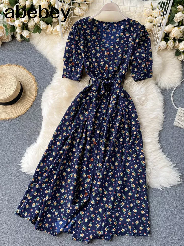 Women’s French Fashion Style Sweet Floral Dress – Miggon
