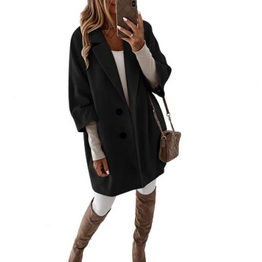 Women’s High-quality Long CoatsTopsHigh-quality-Long-Coat-Stylish-Girl-Jacket-3-4-Sleeve-Pockets-Casual-Women-Jacket.jpg_640x640