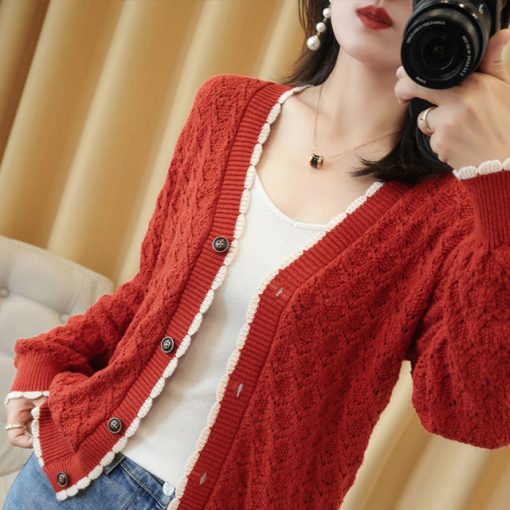 Women’s Button V Neck Fashion Knitted SweatersTopsHoloow-out-lace-plus-size-Knitted-cardigan-Women-Korean-slim-long-sleeve-sweater-Vintage-Knitting-tops.jpg_640x640-1