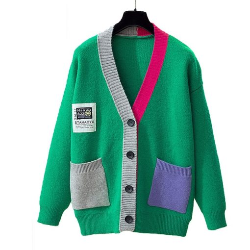 New Women’s Fall Winter Cardigan Full Sleeve Knitted SweatersTopsNew-Women-Girl-Fall-Winter-Cardigans-Full-Sleeve-Knitted-Sweaters-V-Neck-Basic-Knitwear-Rainbow-Jacket.jpg_640x640-2