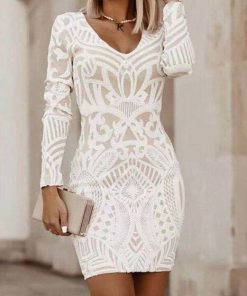 Women’s New Fashion Mini DressDressesNew-style-of-2021-spring-dress-medium-length-stitching-slim-fit-dress.jpg_640x640