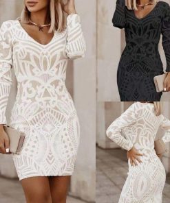 Women’s New Fashion Mini DressDressesNew-style-of-2021-spring-dress-medium-length-stitching-slim-fit-dress.jpg_Q90.jpg_