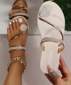 Women’s New Fashion Pearl SlippersSandalsSummer-Beach-Slippers-Women-Pearl-Set-Toe-Elastic-Sandals-Flat-Strap-Casual-Home-Sandals-Slippers-Beach.jpg_Q90.jpg_