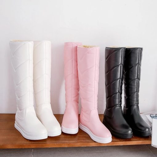 Women’s Winter Warm Plush Knee High BootsBootsWinter-Warm-Plush-Knee-High-Boots-Women-Comfy-Flat-Heel-Snow-Boots-Slip-On-Platform-Woman.jpg_Q90.jpg_-1