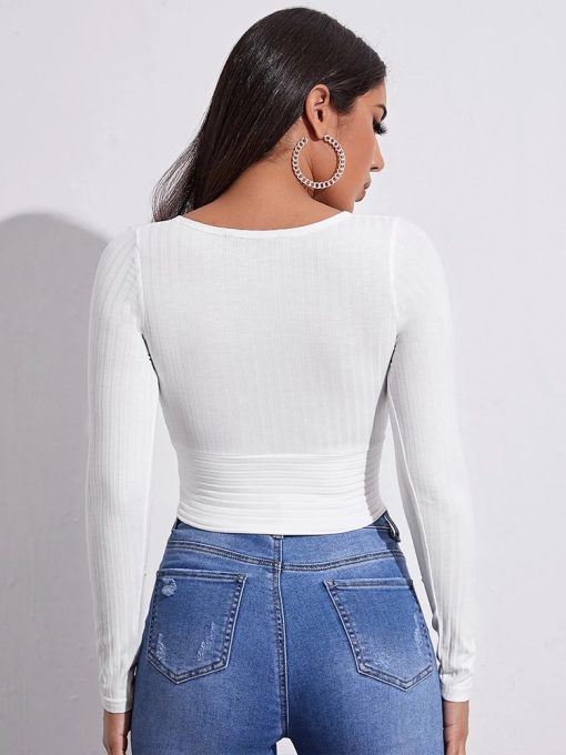 Women’s Casual Solid Long Sleeve Crop TopsTopsWomen-Casual-Solid-Long-Sleeve-Crop-T-shirt-Fashion-V-Collar-Bare-Midriff-Stretch-Tops-Ribbed.jpg_Q90.jpg_-1