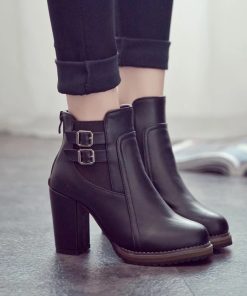 Women’s Retro Belt Buckle Short Fashion BootsBootsWomen-Shoes-2022-Autumn-Size-43-Retro-Black-Pumps-Belt-Buckle-Short-Boots-Fashion-Heeled-Ankle.jpg_Q90.jpg_