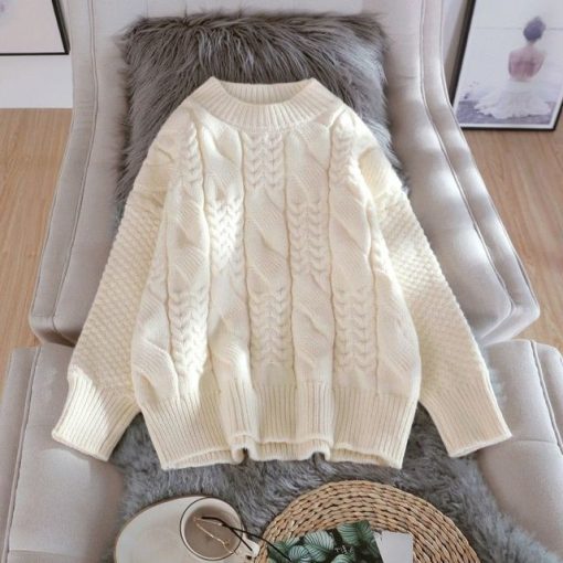 Women’s Oversize O-Neck SweatersTopsY2k-Collar-Sweater-Women-argyle-Spring-winter-Solid-Knitting-Pullovers-Oversize-Basic-Black-Blue-White-Jumper.jpg_640x640-1