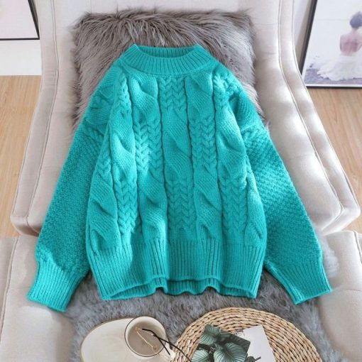 Women’s Oversize O-Neck SweatersTopsY2k-Collar-Sweater-Women-argyle-Spring-winter-Solid-Knitting-Pullovers-Oversize-Basic-Black-Blue-White-Jumper.jpg_640x640-2