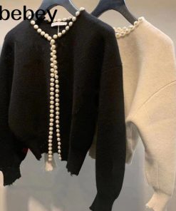 New Fashion Korean Jackets Pearl Cardigan Batwing Sleeve Wool Knitted CoatsTopsmainimage02020-New-Fashion-Korean-Jackets-Pearls-Cardigan-Batwing-Sleeve-Wool-Knit-Vintage-Women-s-Coat-High