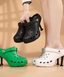 Women’s Thin High Heels Sandals PumpsSandalsmainimage02022-Summer-Women-Sandals-Hole-Hole-Slippers-Sexy-Heel-Slippers-Sandal-Shoes-Woman-Thin-High-Heels