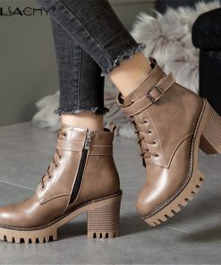 Women’s High Heel Lace Up Ankle BootsBootsmainimage0Boots-Women-2022-Winter-Shoes-Woman-High-Heel-Lace-Up-Ankle-Boots-Buckle-Platform-Artificial-Leather