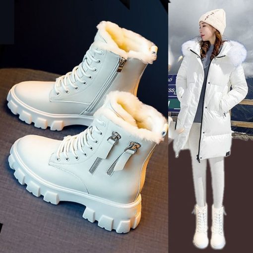 Women’s Warm Plush Ankle Winter BootsBootsmainimage0Pofulove-Black-Boots-Winter-Shoes-Women-Ankel-Boots-Goth-Shoes-Platform-Boots-Snow-Booties-Woman-Warm