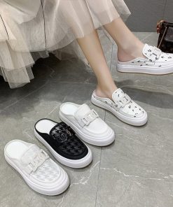 Women’s New Trendy Fashion Half Sneakers SlippersFlatsmainimage0Slippers-Women-2021-New-Women-s-Shoes-Korean-Version-of-Baotou-Feet-Thick-soled-Lazy-Slippers