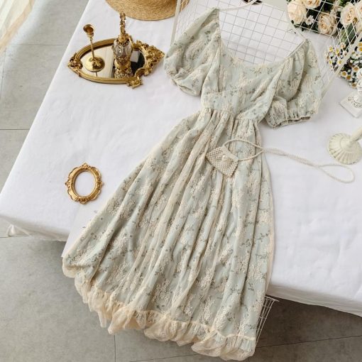 Women’s French Style Summer Fairy Vintage Retro Chiffon Dress – Miggon