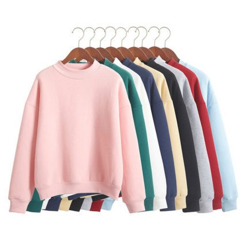 Women’s Sweet O Neck Pullover Candy Color SweatshirtsTopsmainimage0Woman-Sweatshirts-2022-Sweet-Korean-O-neck-Knitted-Pullovers-Thick-Autumn-Winter-Candy-Color-Loose-Hoodies