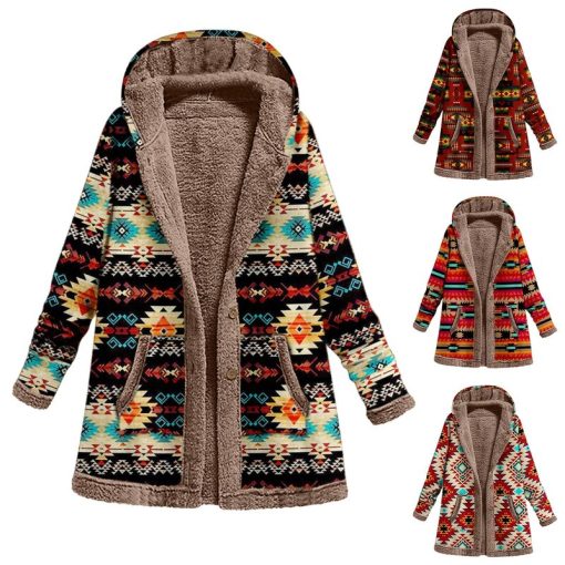 Women’s Winter Casual Floral Print Warm Fleece Hooded CoatsTopsmainimage0Women-Coat-Winter-Casual-Floral-Print-Warm-Fleece-Hooded-Female-Coat-Plus-Size-Pocket-Women-Outwear