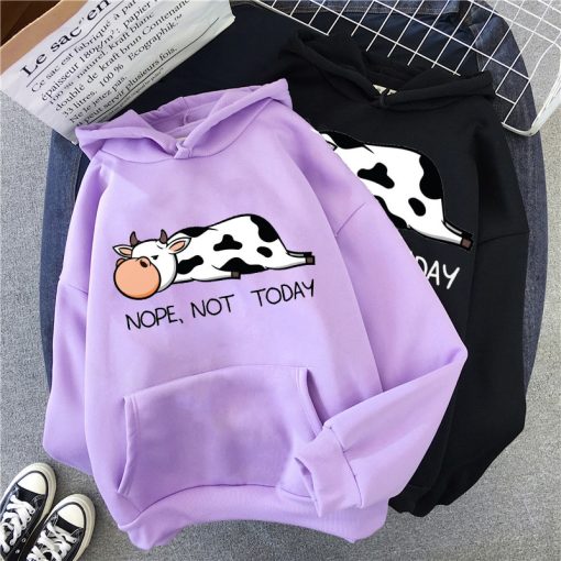 Women’s New Fashion Cow Print Sweatshirts HoodiesTopsmainimage0Women-Sweatshirts-2021-New-Spring-Winter-Women-s-Pullovers-Hoodie-I-Just-Really-Like-Cows-Print