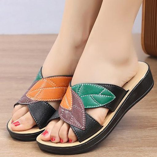 Women’s Soft Comfortable Floral Leather SlippersSandalsmainimage12022-New-Shoes-Sandals-Women-Soft-Women-Shoe-Sexy-Women-s-Shoes-Slip-On-Sandals-Woman