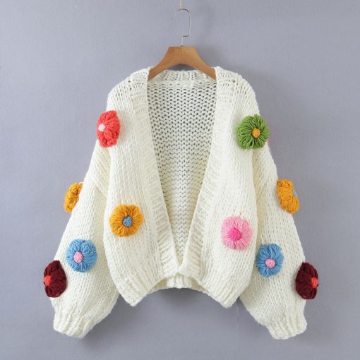 Sweet 3d Flower Loose Cardigan SweaterTopsmainimage1Sweet-3d-Flower-Loose-Cardigan-For-Women-Autumn-Winter-Cute-Floral-Sweater-Jacket-Streetwear-Long-Sleeve