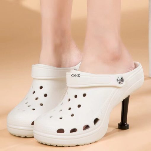 Women’s Thin High Heels Sandals PumpsSandalsmainimage22022-Summer-Women-Sandals-Hole-Hole-Slippers-Sexy-Heel-Slippers-Sandal-Shoes-Woman-Thin-High-Heels