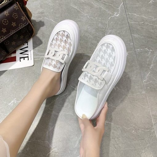 Women’s New Trendy Fashion Half Sneakers SlippersFlatsmainimage2Slippers-Women-2021-New-Women-s-Shoes-Korean-Version-of-Baotou-Feet-Thick-soled-Lazy-Slippers