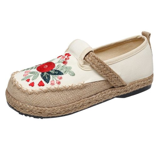 Women’s Cotton Linen Embroider Retro Concise Round Toe ShoesFlatsmainimage3Flats-Women-Shoes-2021-New-Cotton-Linen-Embroider-Retro-Concise-Round-Toe-Flower-National-Style-Handmade