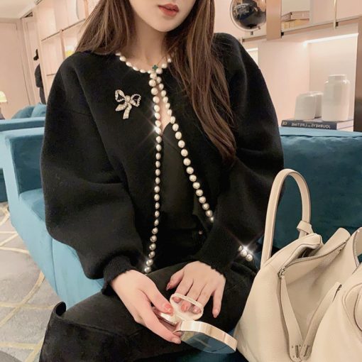New Fashion Korean Jackets Pearl Cardigan Batwing Sleeve Wool Knitted CoatsTopsmainimage42020-New-Fashion-Korean-Jackets-Pearls-Cardigan-Batwing-Sleeve-Wool-Knit-Vintage-Women-s-Coat-High
