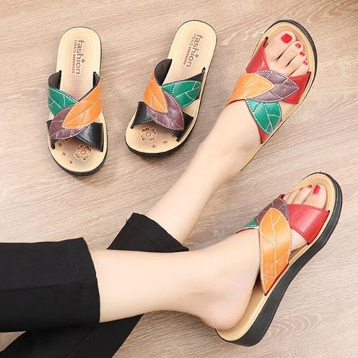 Women’s Soft Comfortable Floral Leather SlippersSandalsmainimage42022-New-Shoes-Sandals-Women-Soft-Women-Shoe-Sexy-Women-s-Shoes-Slip-On-Sandals-Woman