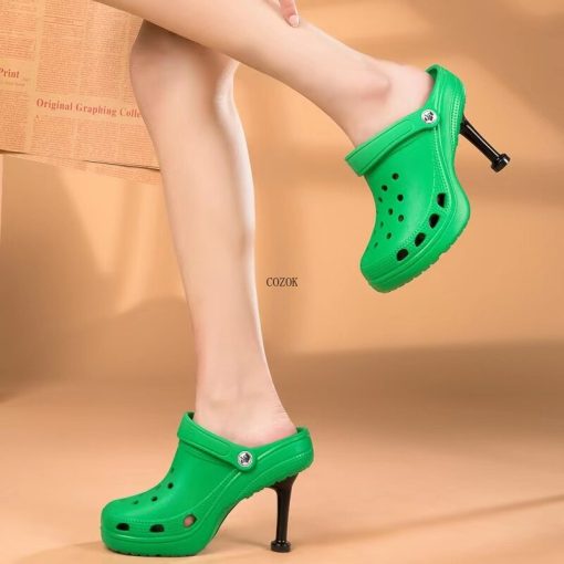 Women’s Thin High Heels Sandals PumpsSandalsmainimage52022-Summer-Women-Sandals-Hole-Hole-Slippers-Sexy-Heel-Slippers-Sandal-Shoes-Woman-Thin-High-Heels