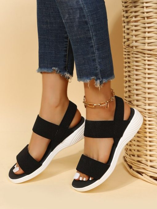 Women’s Wedge Heel Platform Cozy SandalsSandalsmainimage5Women-s-Wedge-Heel-Platform-Cozy-Sandals-Ladies-Outdoor-Beach-Sandals-Elastic-Band-Designer-Shoes-Sandals